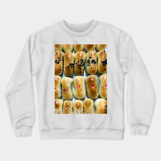 Rows of Chinese moon cake texture background Crewneck Sweatshirt